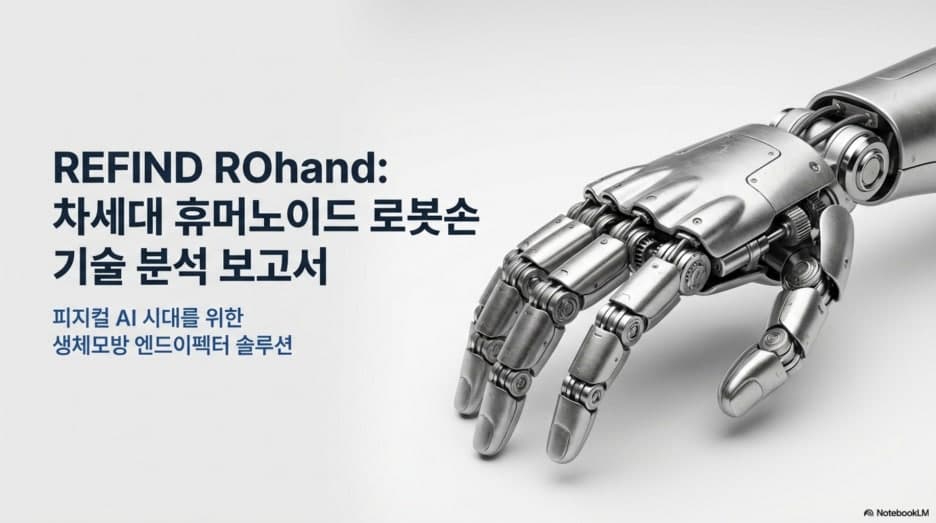 인간의 손을 가장 완벽하게 재현하다: 리파인(REFIND) 휴머노이드 로봇손 ROhand 완벽 분석